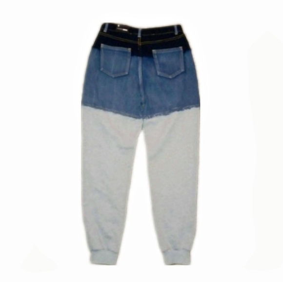 Fashion Nova Denim Colorblock Joggers - Picture 5 of 6